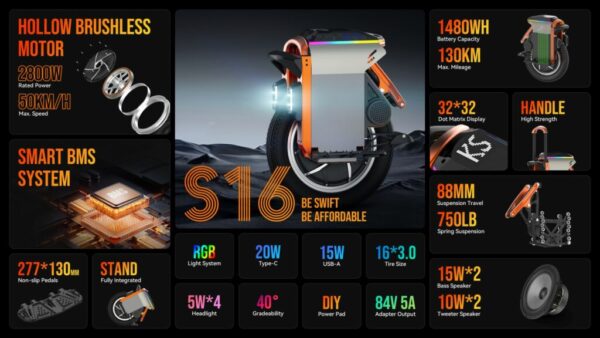 King Song S16 Electric Unicycle - Image 7