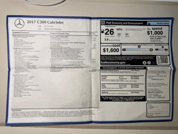 2017 Mercedes-Benz C300 Cabriolet - Image 2